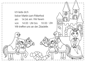 Ritterfest Einladung