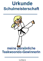 Teakwondo Urkunde